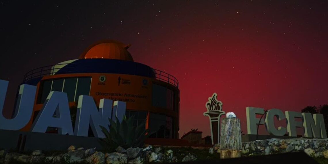 Aurora boreal se hace visible en Nuevo León