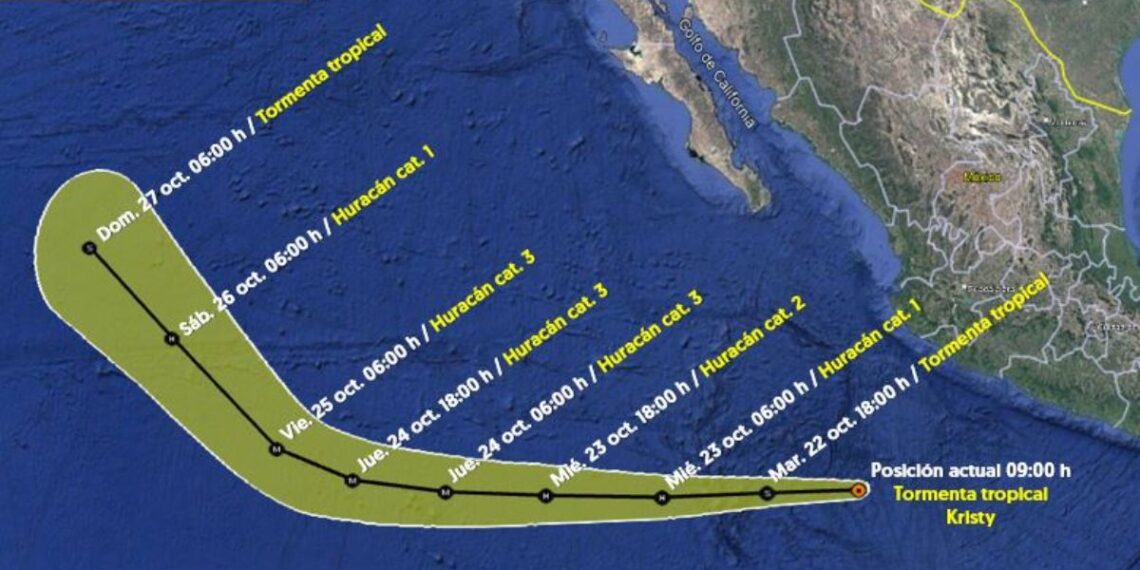 Tormenta ‘Kristy’ se ubica a 525 km de Michoacán