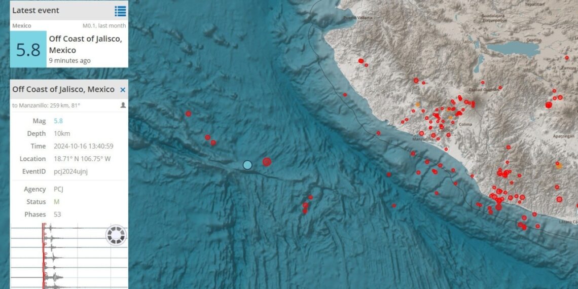 Sismo de M5.6 sacude a Jalisco; no se reportan daños