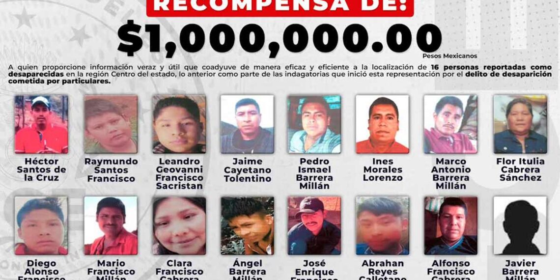 FGE de Guerrero ofrece un millón de pesos para localizar a 16 desaparecidos