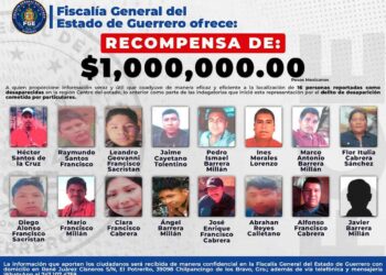 FGE de Guerrero ofrece un millón de pesos para localizar a 16 desaparecidos