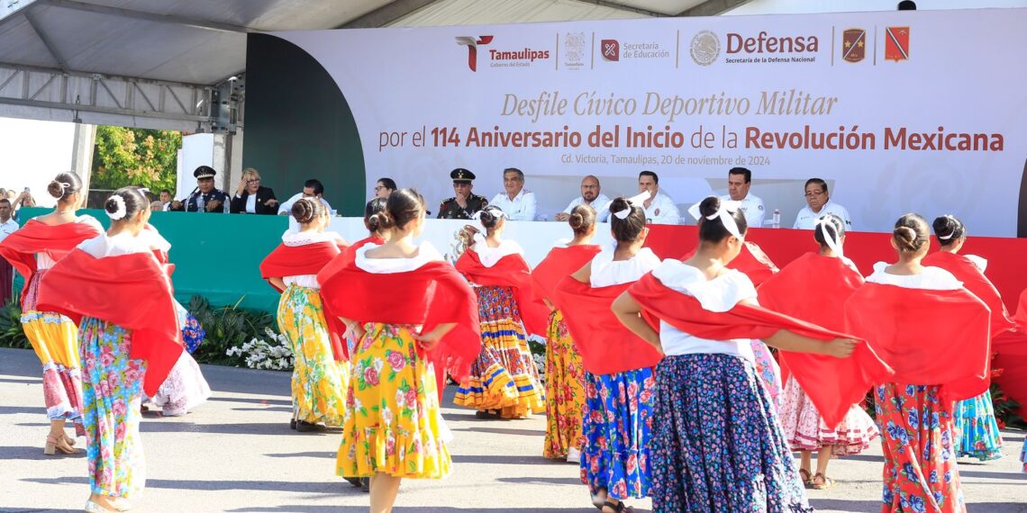 Encabeza Américo Villarreal desfile por el 114 Aniversario del Inicio de la Revolución Mexicana