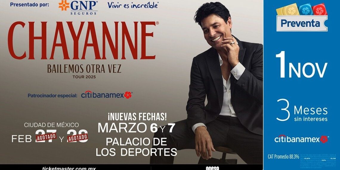 Debido al gran éxito, Chayanne suma más fechas a su gira en México