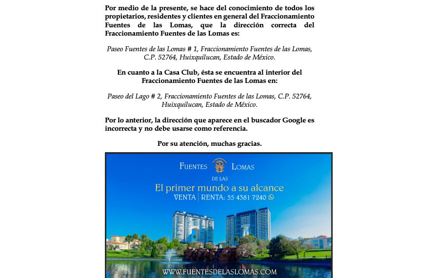 FRACCIONAMIENTO FUENTES DE LAS LOMAS, TODO AL ALCANCE DE SU MANO