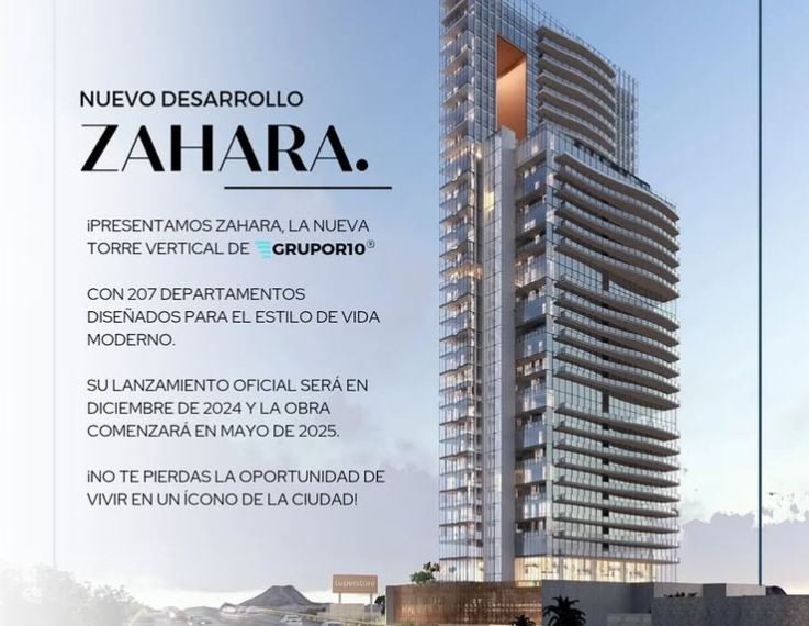 Inicia preventa exclusiva de Torre Zahara, el primer rascacielos de lujo en Chihuahua