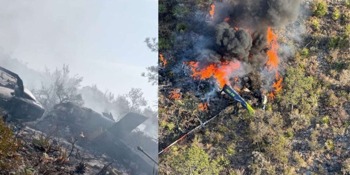 Helicóptero con brigadistas se desploma en Arteaga, Coahuila, durante combate de incendio
