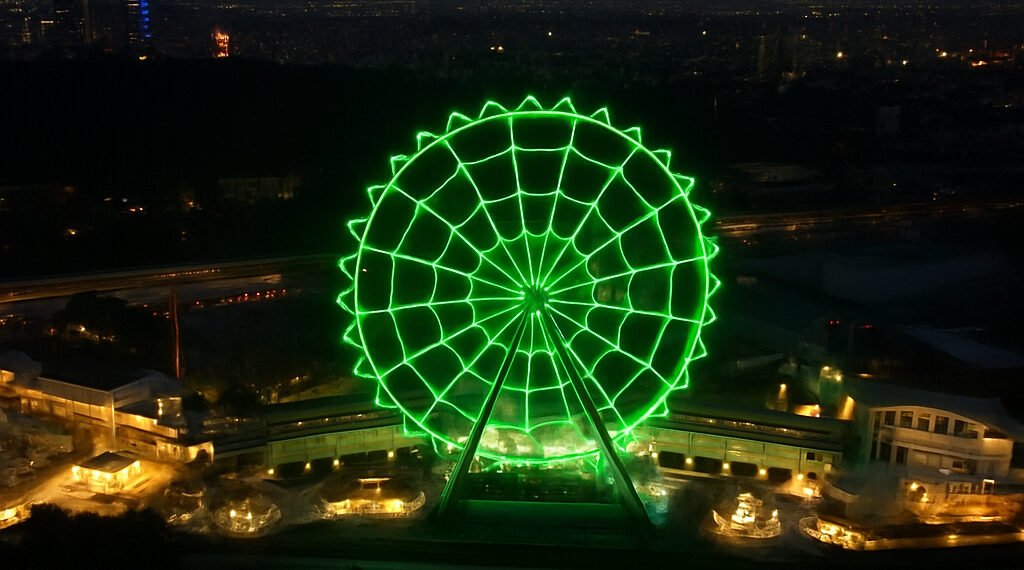 Aztlán Parque Urbano se suma a la celebración del Mundial de Futbol 2026 con iluminación especial en la icónica rueda de la fortuna