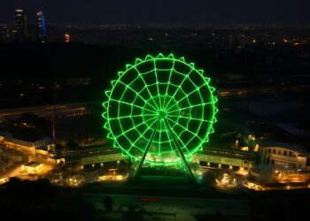 Aztlán Parque Urbano se suma a la celebración del Mundial de Futbol 2026 con iluminación especial en la icónica rueda de la fortuna