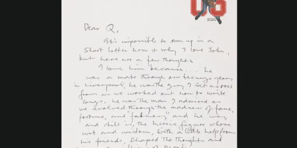 Esta carta secreta de McCartney a Lennon podría romper récords en subasta
