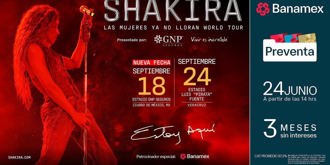 Shakira reafirma su reinado: Suma un show más en CDMX y lleva su gira a Veracruz