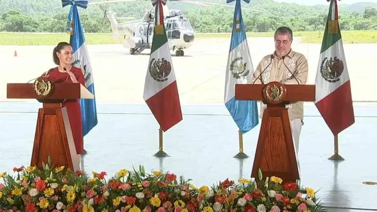 Sheinbaum y Arévalo reafirman compromisos en seguridad, transporte y energía