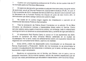Bernardo Bosch desmiente sanciones y vínculos con empresarios tras polémica por Miss Universo