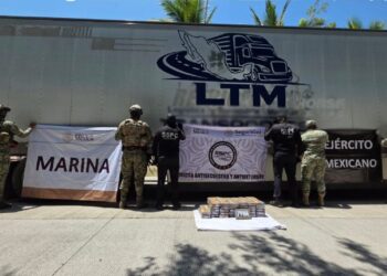 Decomisan 60 kilos de cocaína escondidos en tractocamión en Colima; hay cuatro detenidos