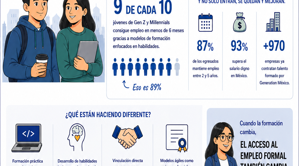 Generation México logra que 9 de cada 10 jóvenes de Gen Z y Millennials consiga empleo