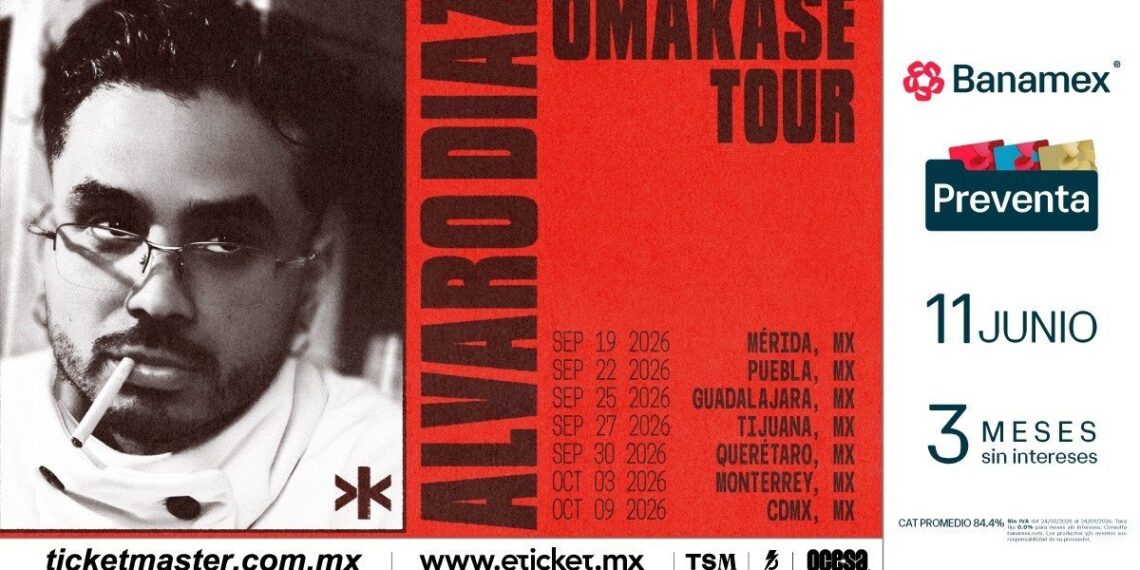 ÁLVARO DÍAZ ANUNCIA SU OMAKASE TOUR POR 33 CIUDADES EN LATINOAMÉRICA Y EE. UU. TRAS EL ENORME ÉXITO DE SU ÁLBUM ACLAMADO POR LA CRÍTICA