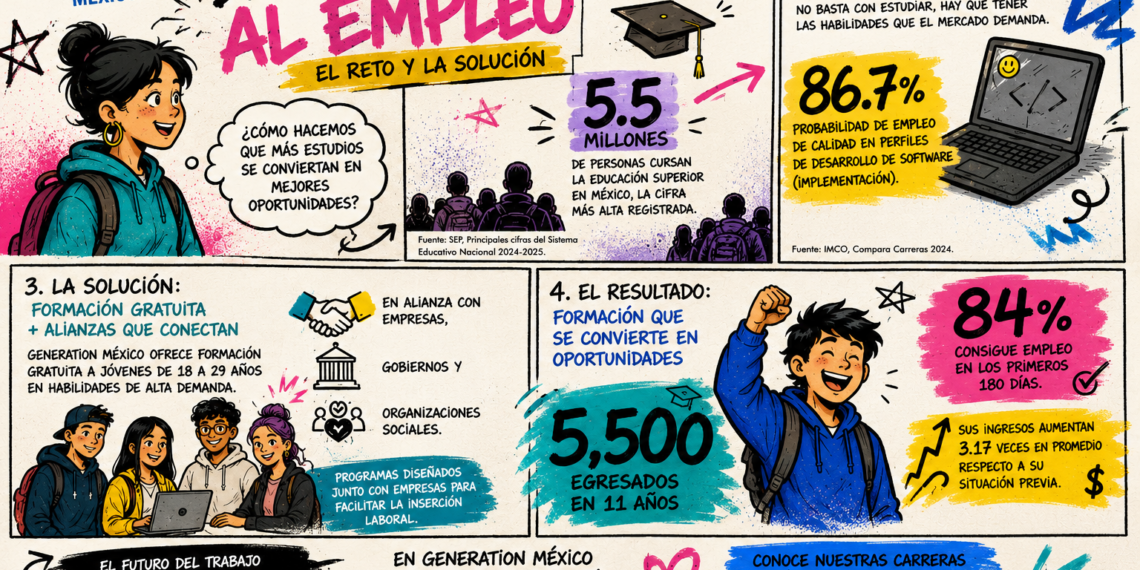 Generation México alcanza 5,500 egresados con un modelo que prioriza la empleabilidad por encima del volumen de graduados
