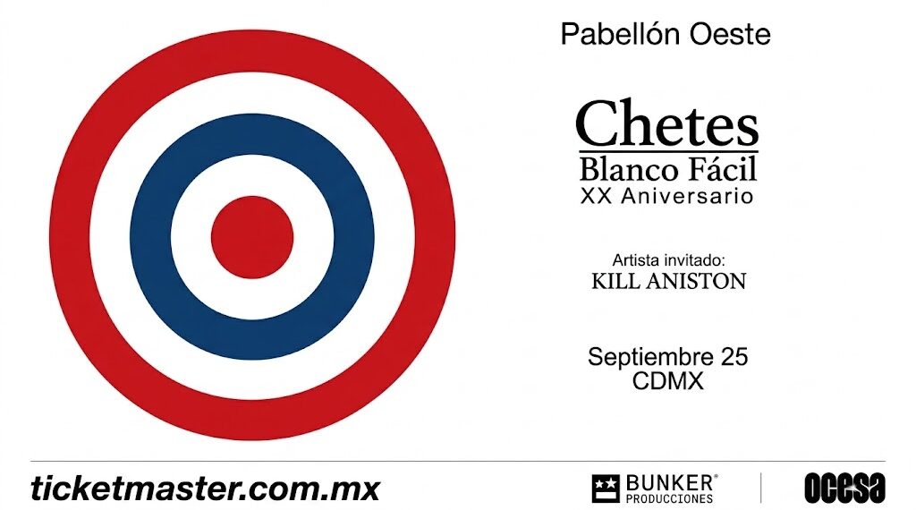 Chetes celebra 20 años de “Blanco Fácil” con concierto en el Pabellón Oeste de CDMX