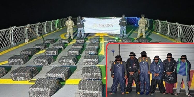 Aseguran más de una tonelada de cocaína y detienen a seis frente a Guerrero
