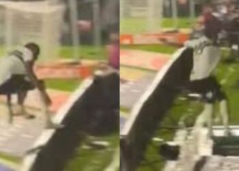 Jugador de Coritiba celebra gol, cae a un túnel y el VAR le da la peor noticia