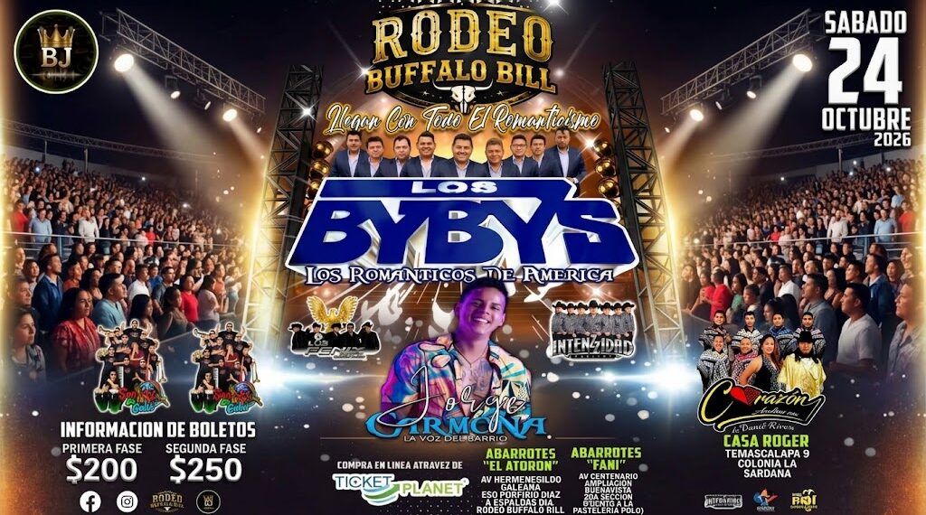 Los Bybys y Jorge Carmona llevarán una gran fiesta de cumbia, salsa y romanticismo al Rodeo Buffalo Bill de Tultitlán