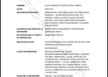 Detiene en Jalisco al abogado Aldo Castellanos Torres, presunto integrante de Red de litigantes ligados a fraudes, despojos y lavado de dinero del CJNG